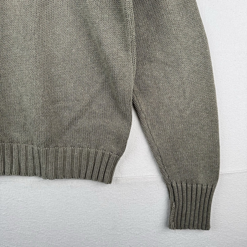 90s Vintage Polo Ralph Lauren Men's M Olive Marled Knit Sweater 100% Cotton - Picture 6 of 14